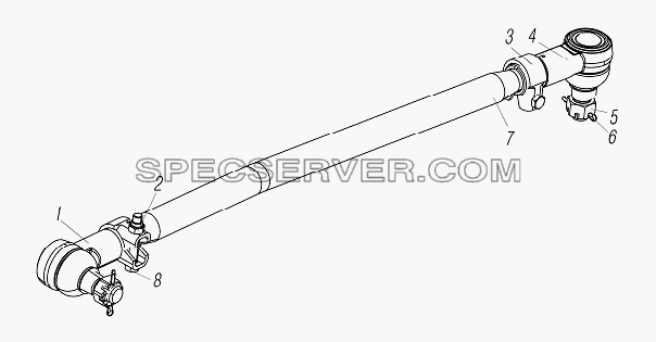 Тяга сошки БМ4420-3414010 для Урал-4320-80М/82М (список запасных частей)