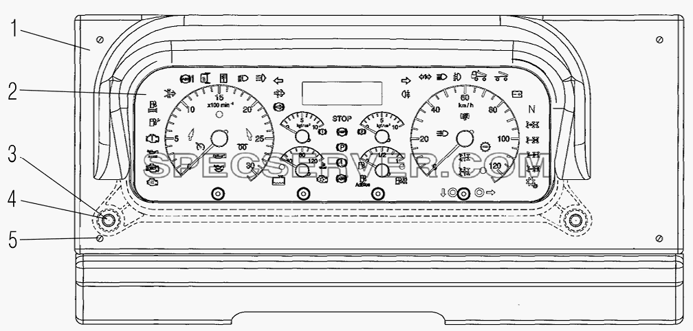 Комбинация приборов для Урал-4320-80М/82М (список запасных частей)