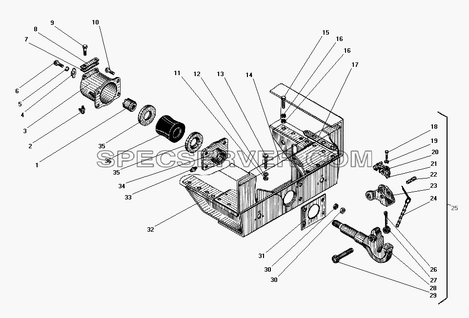 Буксирный прибор для Урал-43203-10 (список запасных частей)
