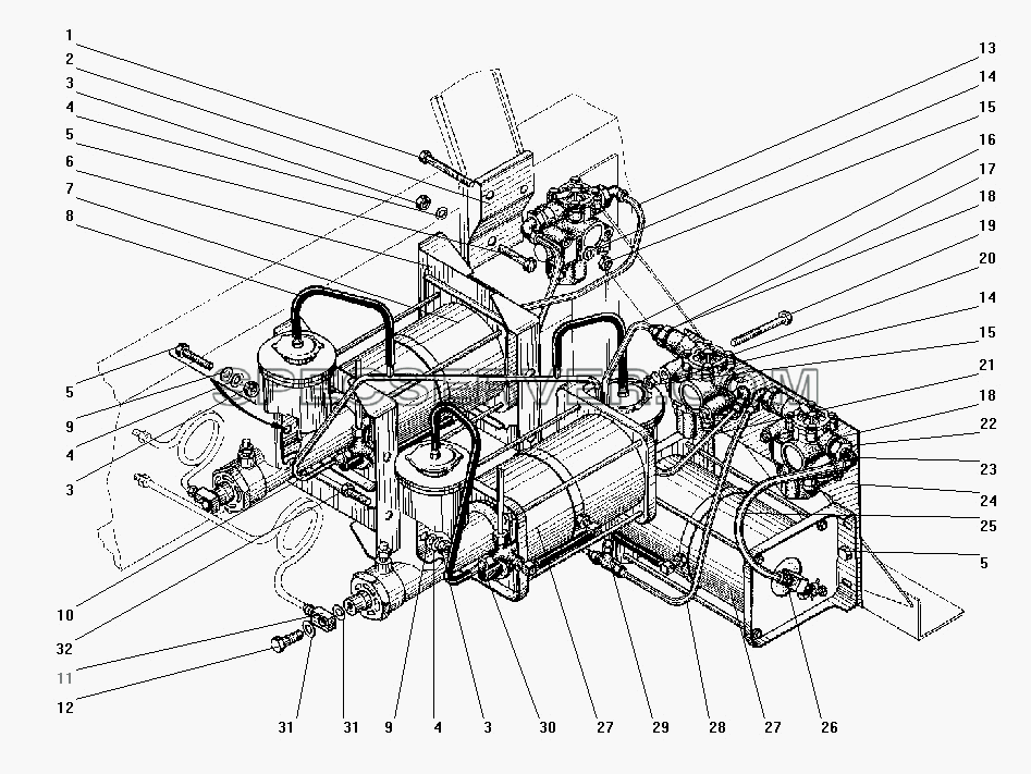 Установка усилителей тормозов и модуляторов с АБС для Урал-43206-41 (список запасных частей)