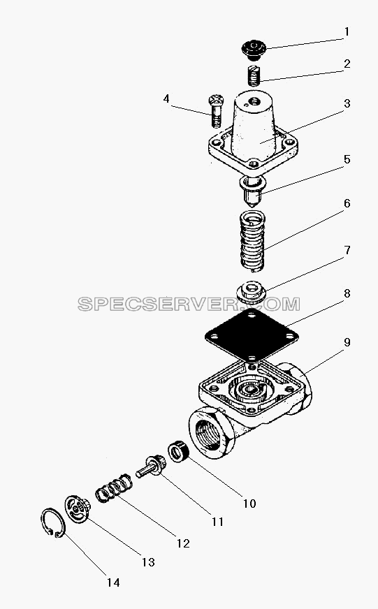 Одинарный защитный клапан для Урал-43206-41 (список запасных частей)
