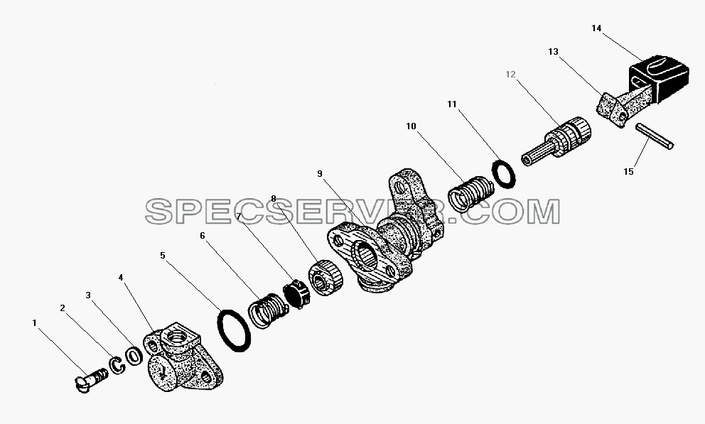Кран пневмоуправления для Урал-43206-41 (список запасных частей)