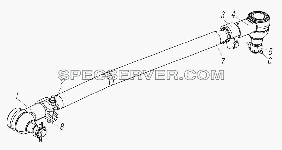 Тяга сошки БМ4420-3414010 для Урал-44202-3511-80М (список запасных частей)