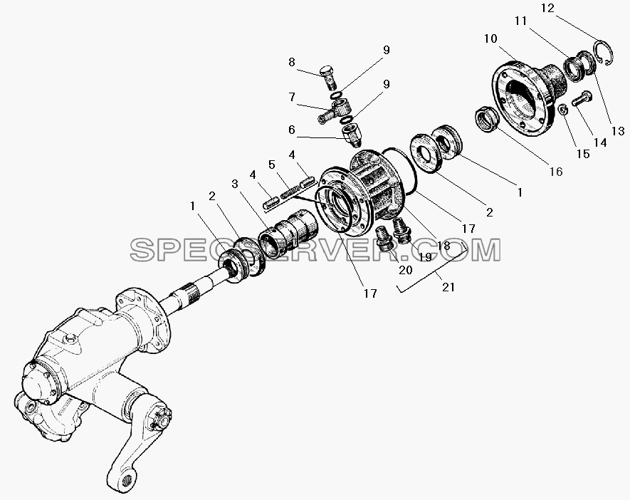 Клапан управления усилительным механизмом для Урал-5557-40 (список запасных частей)