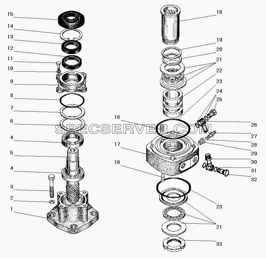 Распределитель гидроусилителя рулевого механизма 55557Я-3400020 для Урал-55571-40 (список запасных частей)