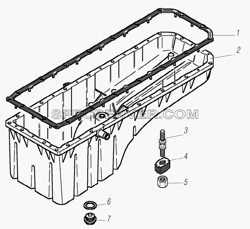 Картер масляный для Урал-6370-1121 (список запасных частей)