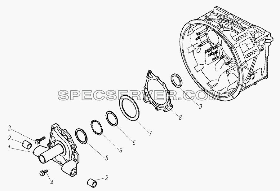 Соединительный фланец для Урал-6370-1151 (список запасных частей)