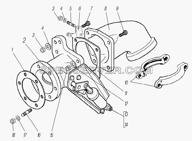 Моторный тормоз (заслонка на выпуске отработавших газов) для Урал-63704 (список запасных частей)
