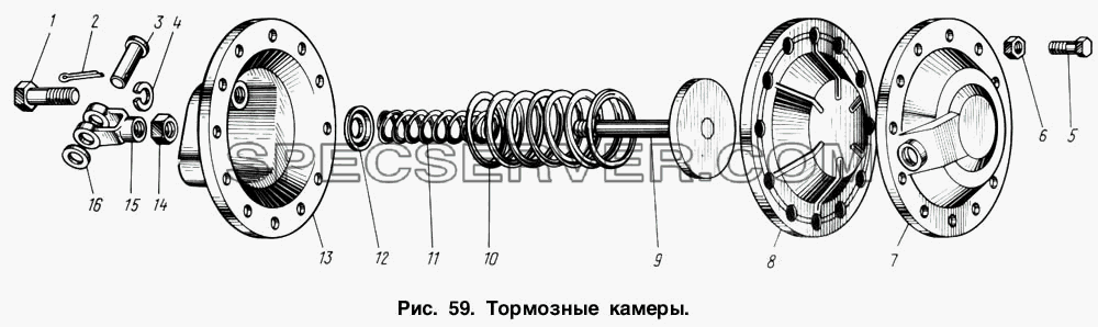 Тормозные камеры для ЗИЛ 131 (список запасных частей)
