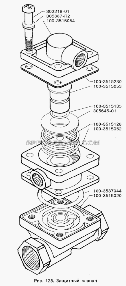 Защитный клапан для ЗИЛ-133Г40 (список запасных частей)