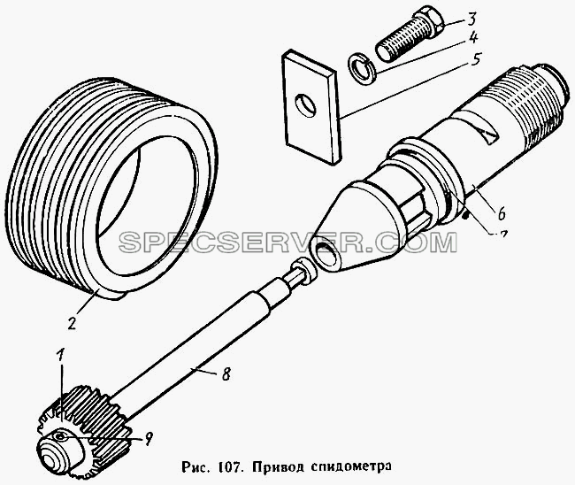 Привод спидометра для ЗиЛа 431410 Каталог 1989 г. (список запасных частей)