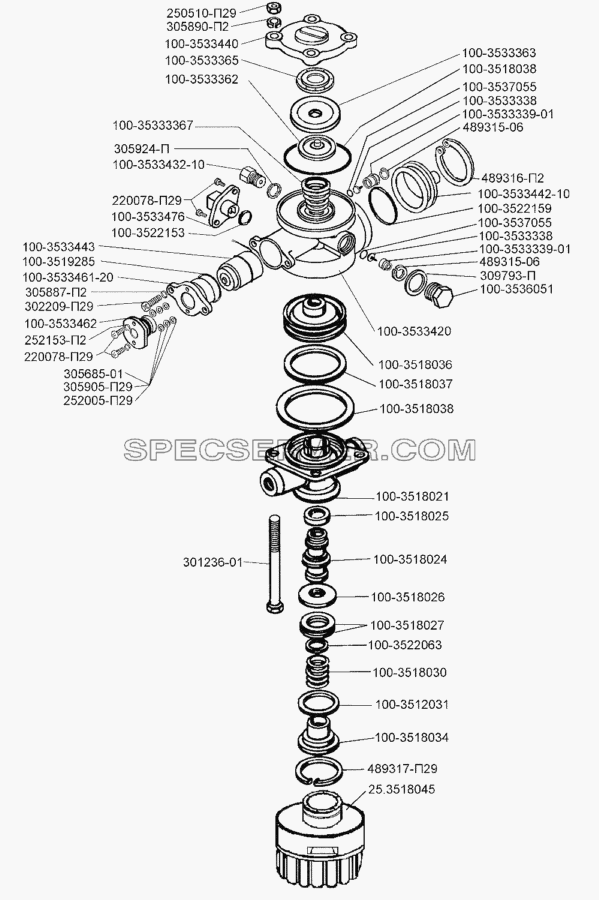 Модулятор АБС для ЗИЛ-5301 (2006) (список запасных частей)