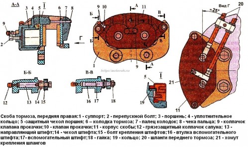 Скоба переднего тормоза ЗИЛ-5301