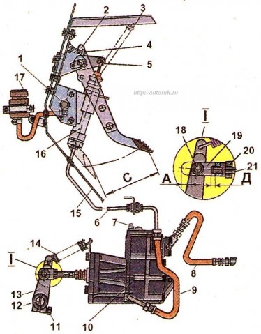 Привод сцепления ЗИЛ-5301